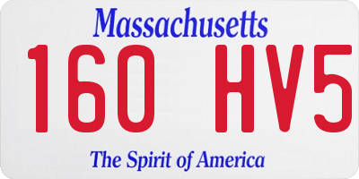 MA license plate 160HV5