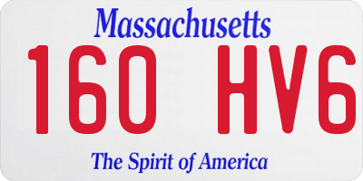 MA license plate 160HV6