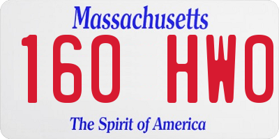 MA license plate 160HW0