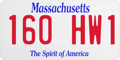 MA license plate 160HW1