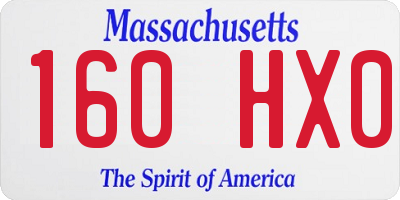 MA license plate 160HX0