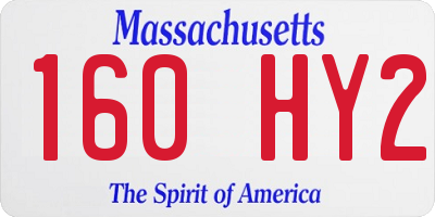 MA license plate 160HY2