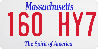 MA license plate 160HY7