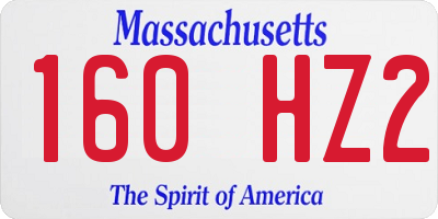 MA license plate 160HZ2