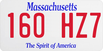 MA license plate 160HZ7