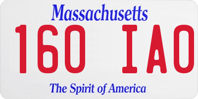 MA license plate 160IA0