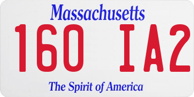 MA license plate 160IA2