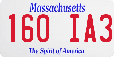 MA license plate 160IA3