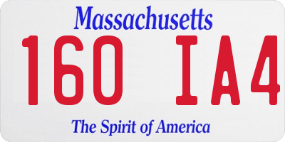 MA license plate 160IA4