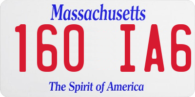 MA license plate 160IA6