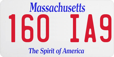 MA license plate 160IA9