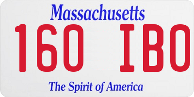MA license plate 160IB0