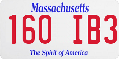 MA license plate 160IB3