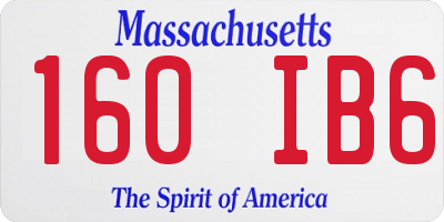 MA license plate 160IB6