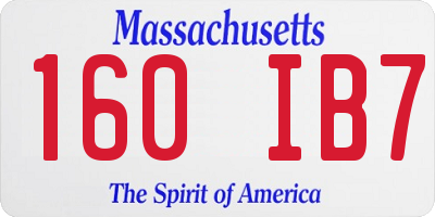 MA license plate 160IB7