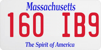 MA license plate 160IB9