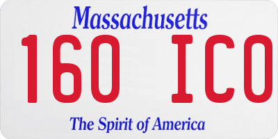 MA license plate 160IC0