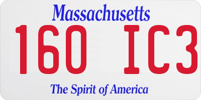 MA license plate 160IC3