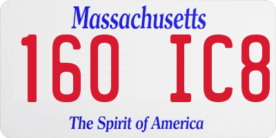 MA license plate 160IC8