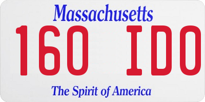 MA license plate 160ID0