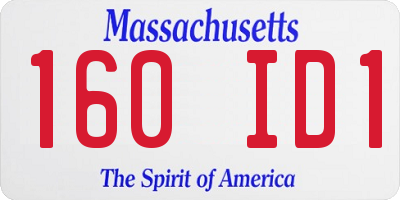 MA license plate 160ID1