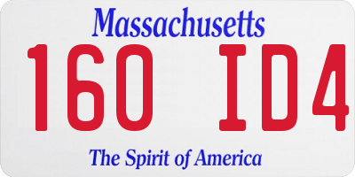 MA license plate 160ID4