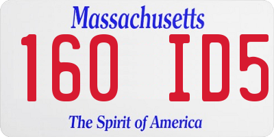 MA license plate 160ID5