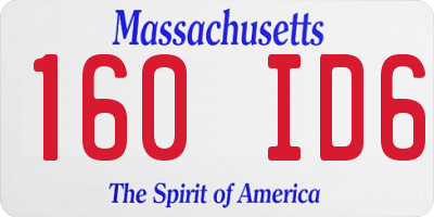 MA license plate 160ID6