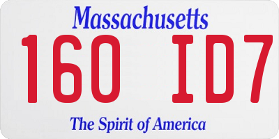 MA license plate 160ID7