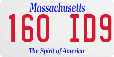 MA license plate 160ID9