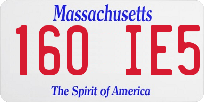 MA license plate 160IE5