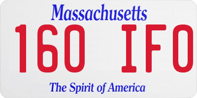 MA license plate 160IF0