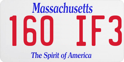 MA license plate 160IF3