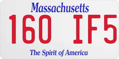 MA license plate 160IF5