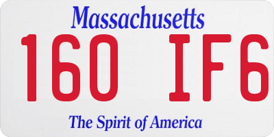 MA license plate 160IF6