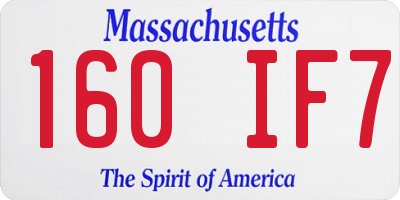 MA license plate 160IF7