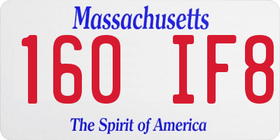 MA license plate 160IF8