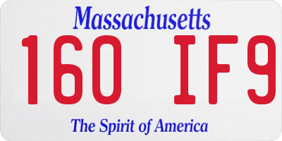 MA license plate 160IF9