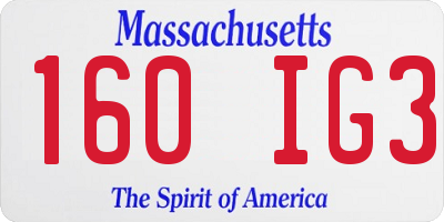 MA license plate 160IG3