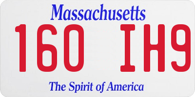 MA license plate 160IH9