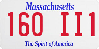MA license plate 160II1