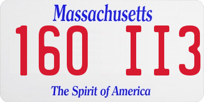 MA license plate 160II3