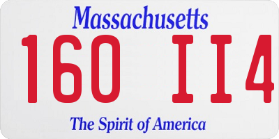 MA license plate 160II4