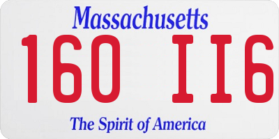 MA license plate 160II6