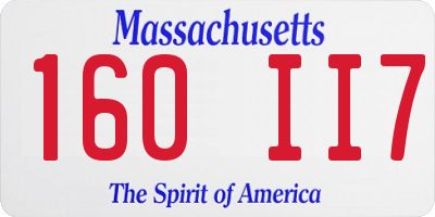 MA license plate 160II7