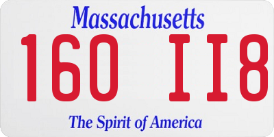 MA license plate 160II8