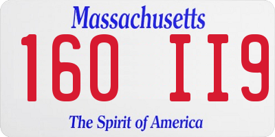 MA license plate 160II9