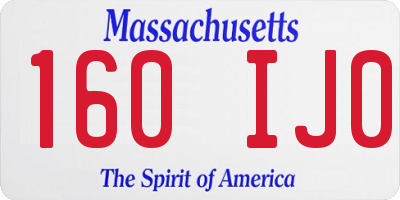 MA license plate 160IJ0