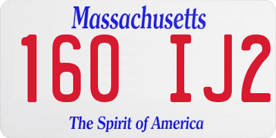 MA license plate 160IJ2