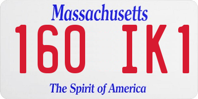 MA license plate 160IK1